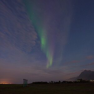 Nordlicht in Sanden, Lofoten