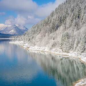 Sylvensteinsee morgens 7. April 2015