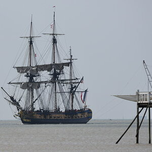 Die Hermione ist der Nachbau einer der Fregatten mit welchen der französiche General Lafayette 1780 den Amerikanern im Befreiungskrieg zu Hilfe gefahr
