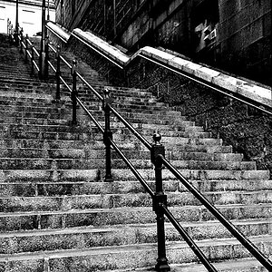 Treppe zum Hafen Aberdeen