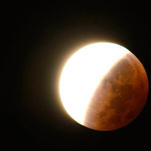 Mondfinsternis, Belichtung auf den Schatten