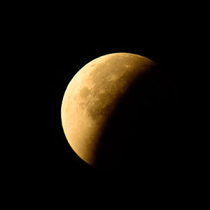 Mondfinsternis, Belichtung auf den beleuchteten Teil
