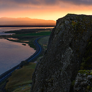 Þjórsá Sonnenuntergang Island 2015