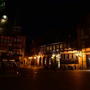 Rathausplatz Wernigerode bei Nacht