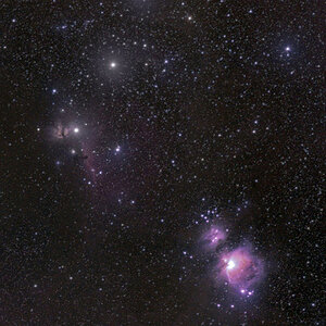 Orion Nebel
Ich möchte euch heute ein Stück Natur zeigen das 1350 Lichtjahre entfernt ist.
Der Durchmesser des Orionnebels beträgt etwa 30 Lichtjahre.