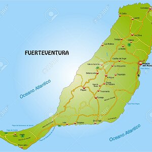 comp 25020256 Karte von Fuerteventura mit Autobahnen Lizenzfreie Bilder