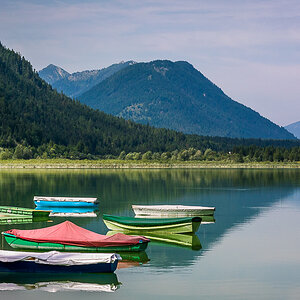wartende Boote Sylvensteinsee