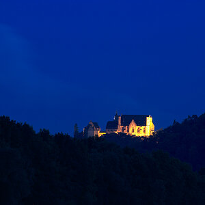 DSC1330 Marburger Schloß in der Abenddämmerung, 15 Minuten später