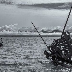 Schiffswrack vor Wasserburg am Bodensee