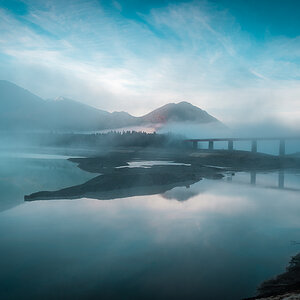 Sylvensteinsee Nebel