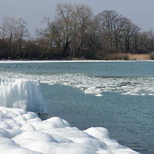 Treibeis in der Bucht