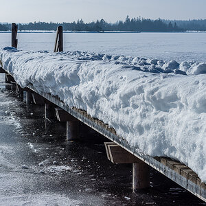 Kirchsee Badesteg Schnee