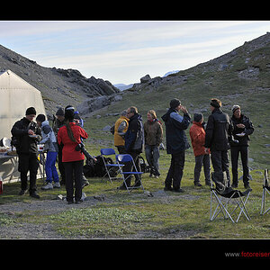 Wir geneissen ein feines Dinner zwischen dem Fotoshooting der Eisberge.