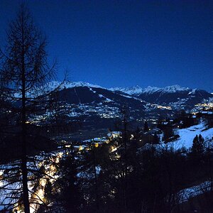 Winterabend bei Vollmond