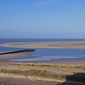 Niedrigwasser am 14.03.20 um 9 Uhr am Borkumer Hauptstrand