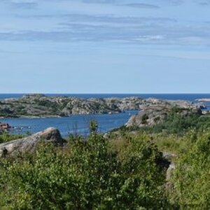 Blick aufs Skagerak über den Hamburgsund und Hamburgö (Ö = Insel).