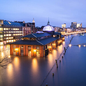 Skyline bei Sturmflut