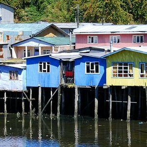 "Pfahlbauten auf Chiloe"