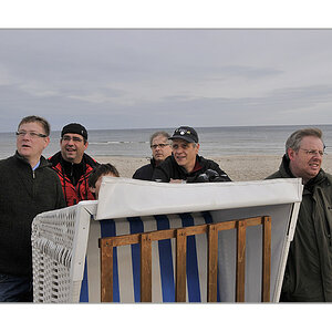 Gruppenfoto am Strand