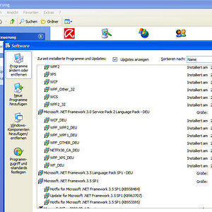Windows XP SP3:
Systemsteuerung:
Software:
Installierte Programme und Updates anzeigen