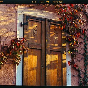 Hauswand im Herbst