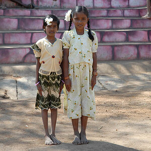 Two Indian girls in Hampi
