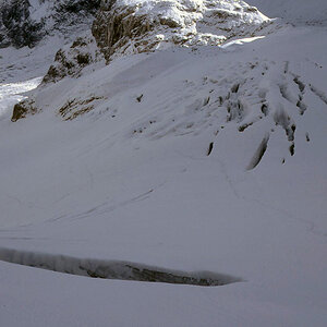 Aufstiegsroute über dem Gletscher