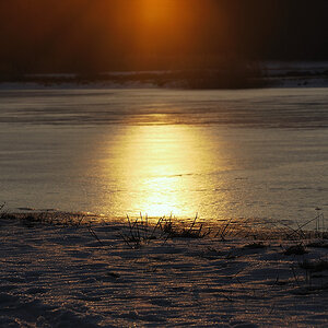 Wintersonne untergehend