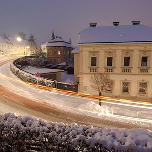 Schneekurve am Morgen