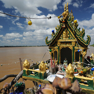 Am Ufer des Mekong bei Savannakhet