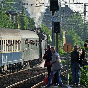 Münster Hbf, Baureihe 01 dampft ab Richtung Emden (D300, 270mm F7) MHX 3146 HT+K x