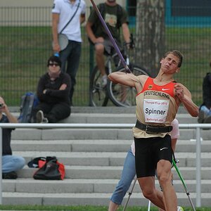 Thorpe-Cup 2010 in Marburg,
Patrick Spinner beim Speerwurf,
08.08.2010