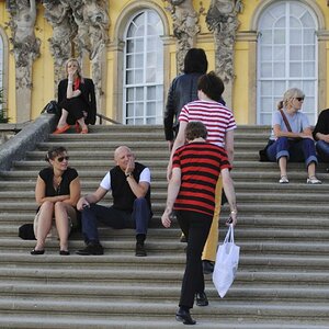 Sans Souci Schnappschuss auf der Treppe