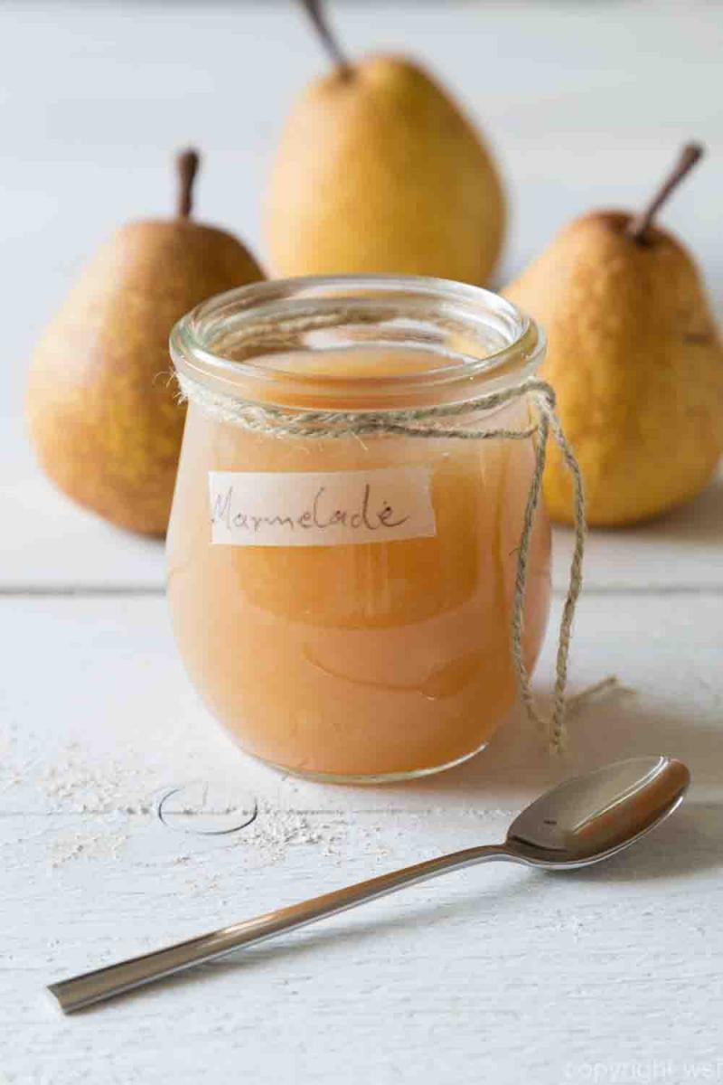 17 Birnenmarmelade Loeffel Birnen