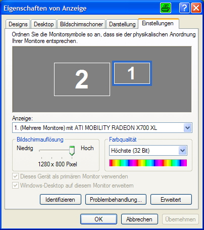 2 Monitor Betrieb