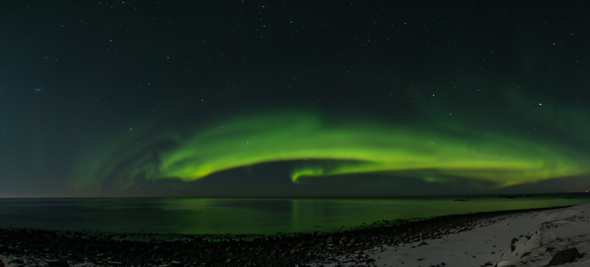 2017 Lofoten Nordlicht Panorama