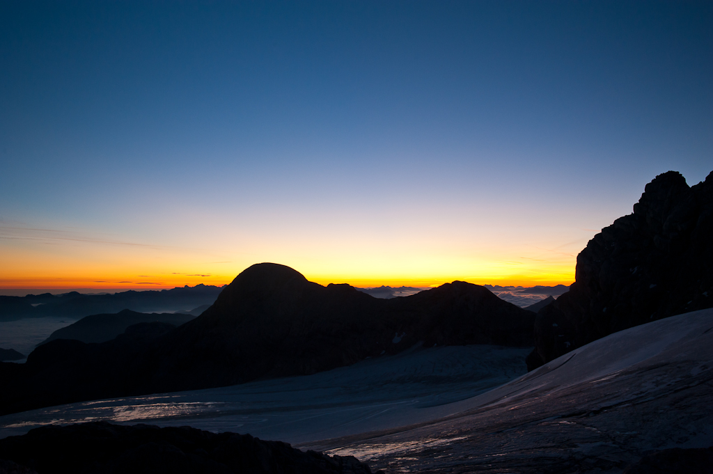 35 Morgenrot über dem Dachstein Gletscher