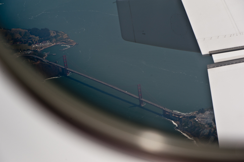 A380 - Blick auf die Golden Gate Bridge