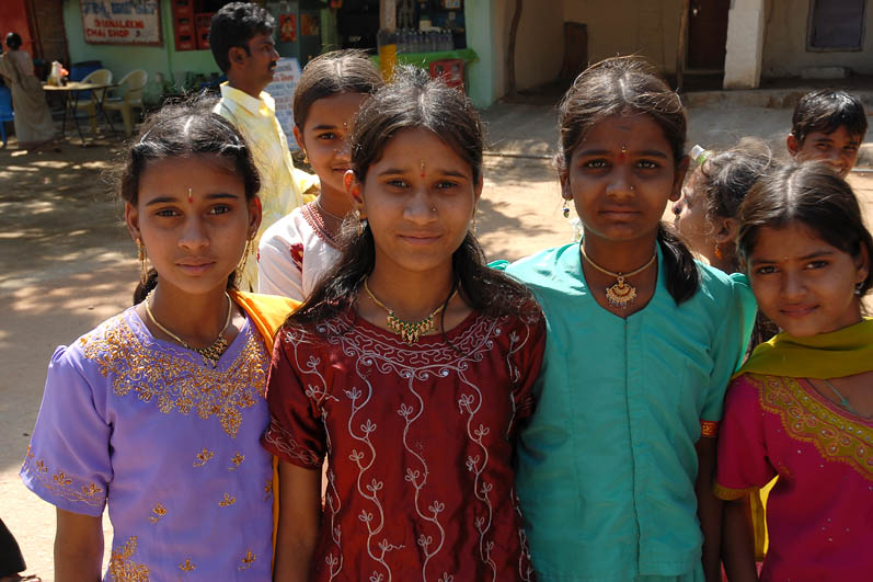 All indian girls are smilling when photographed