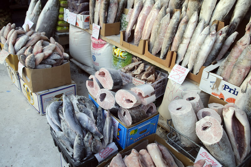 Am Fischmarkt von Jakutsk