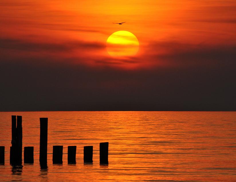 am Strand von Zingst - Sonnenuntergang Mai 2011