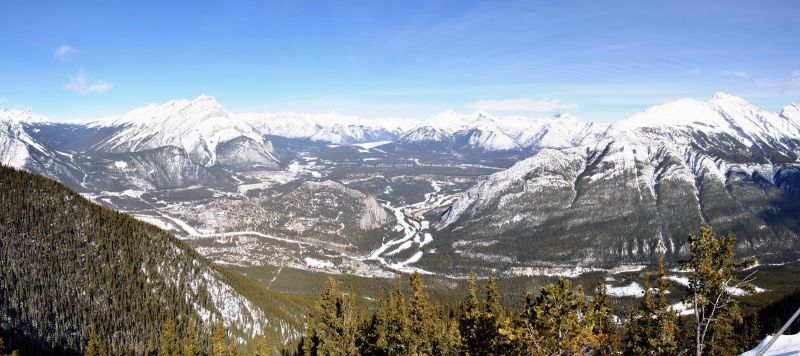 Banff Gondola - Blick auf Banff (Panoramaaufnahme)