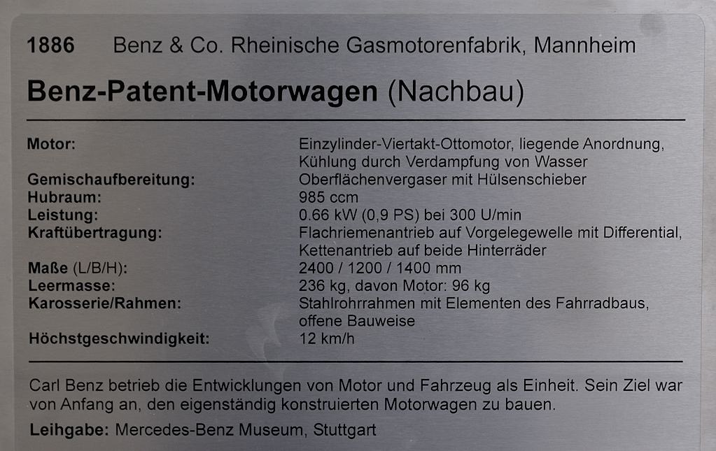 Benz Patent Daten 1k