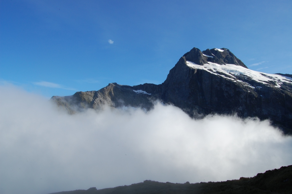 Berg über den Wolken
Milford Track, Fiordland, Neuseeland
ISO 200 - 18mm - F22 - 1/80s
