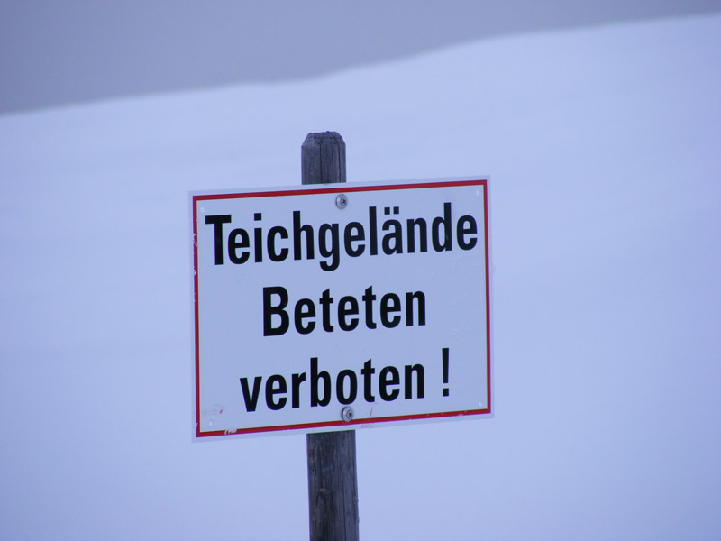 Beteten verboten