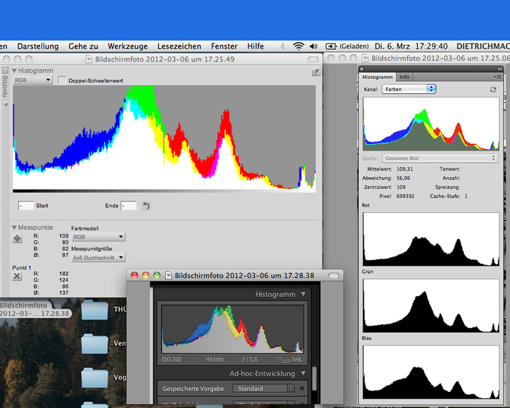 Bildschirmfoto Histogramm