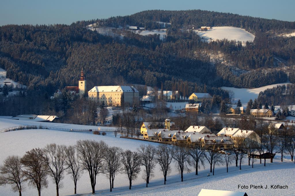 Blick auf das Bundes-Lipizanergestüt Piber