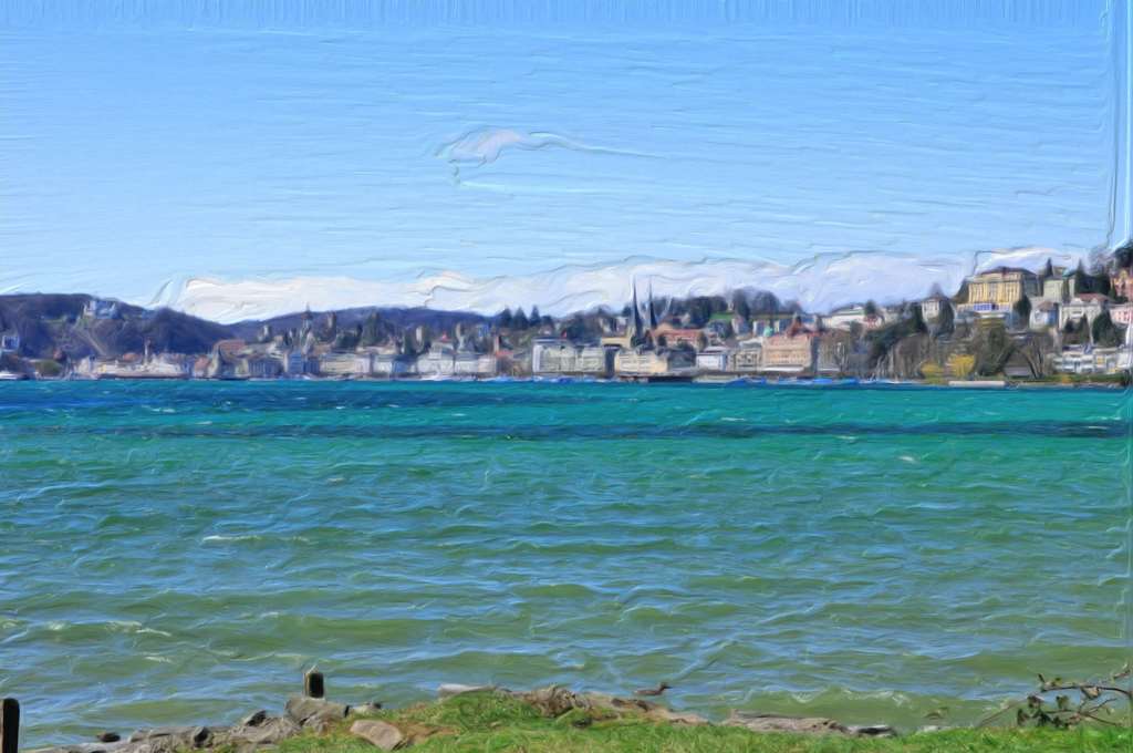 Blick auf Luzern bei Föhnwetter