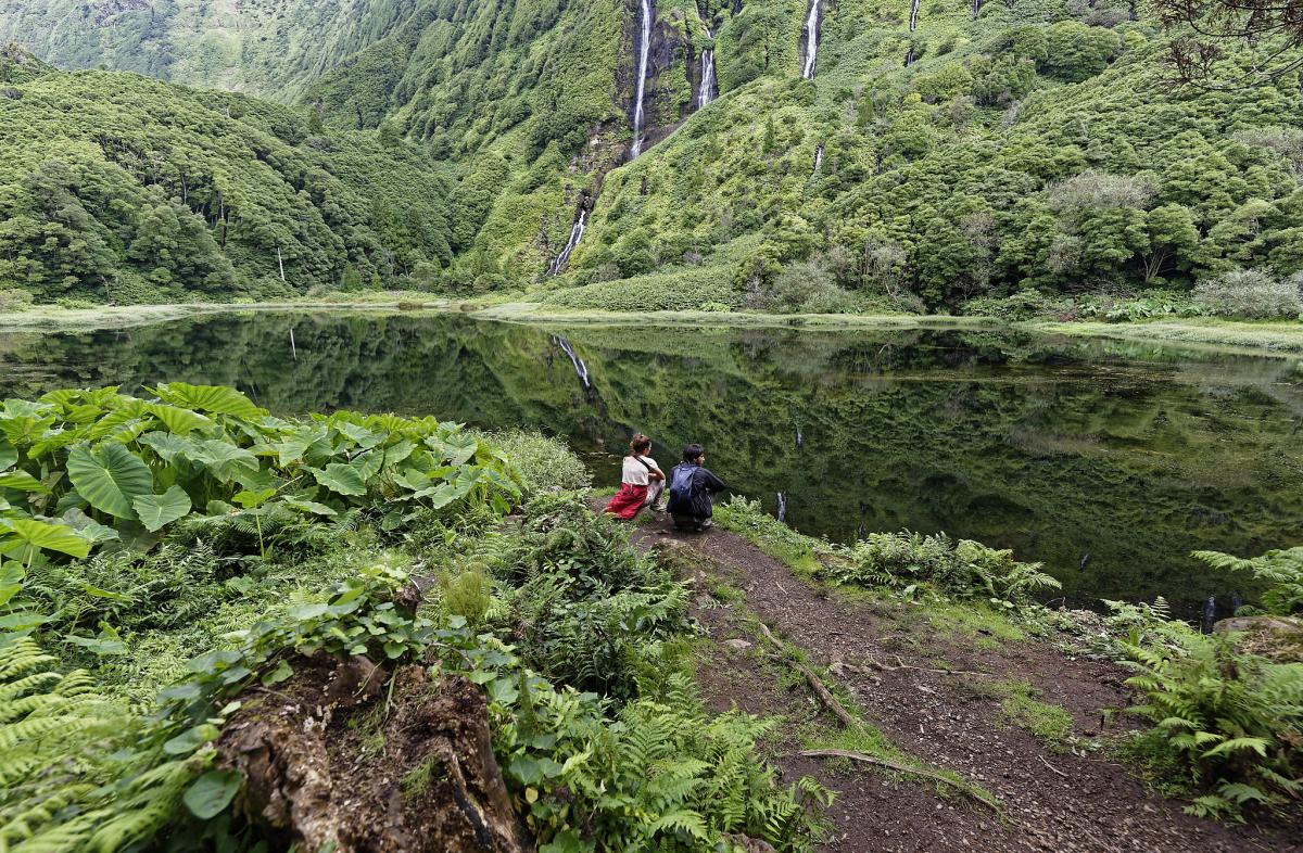Blick in den See Azoren Flores