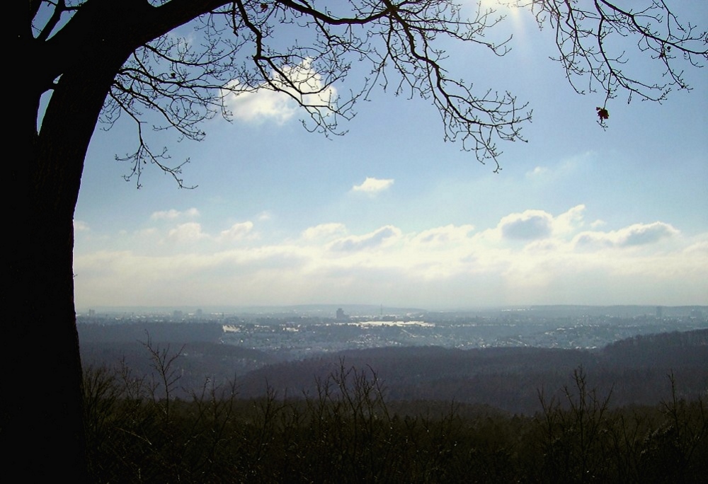 Blick vom Monte Scherbelino in Stuttgart-Botnang mit Blick nach Ostfildern, Wendlingen